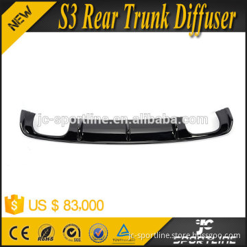 JC SPORTLINE Gloss Black Unpainted FRP S3 Rear Trunk Diffuser for Audi A3 S3 4-doors Only 2014